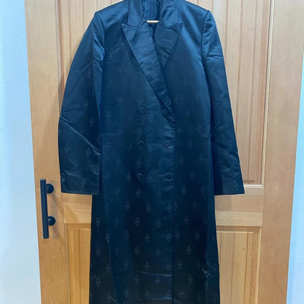 Vintage Men's Black Double-Breasted Smoking Coat